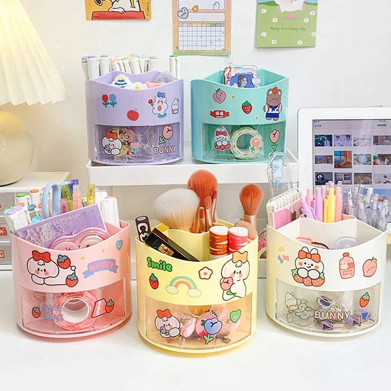 

Новинка креативный вращающийся на 360 ° держатель для ручек, однотонный контейнер для хранения карандашей со стандартным органайзером, канц...