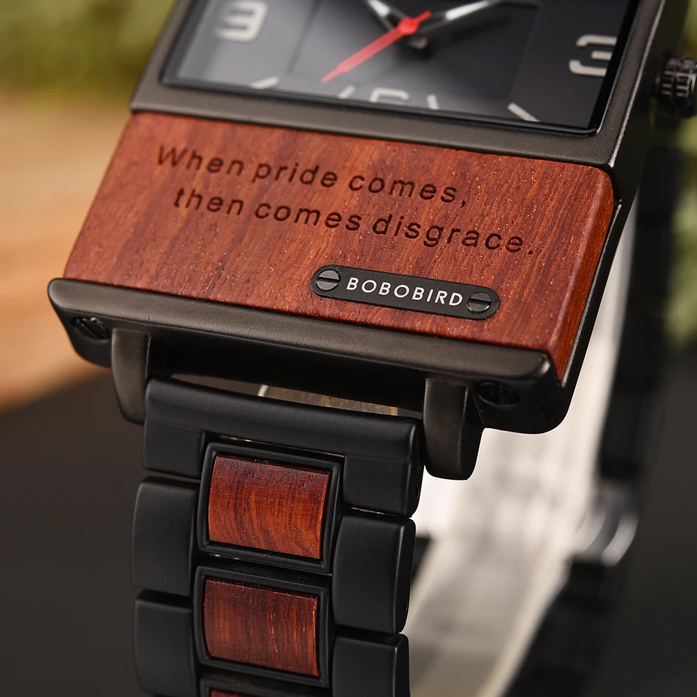 BOBO BIRD Men Watch Custom Wooden Quartz Wristwatch Top New Fashion Luminous Timepiece Clock Great Gift Box Relogio Masculino