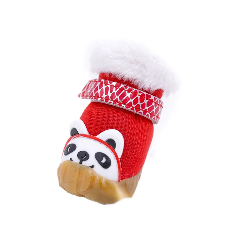 

Pet Small Dogs Dog Teddy Bichon Cotton Shoes Autumn and Winter New Bear Head Warm Thick Chenery Four Pack Dog