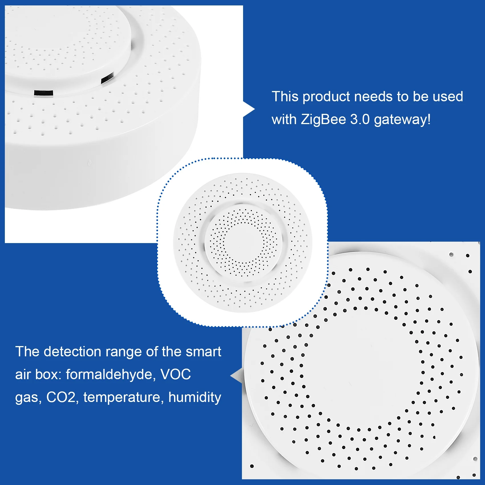 Zigbee Tuya 3.0 Air Quality Monitor Housekeeper 5 in 1 Formaldehyde VOC Co2 Temperature Humidity Detector Sensor