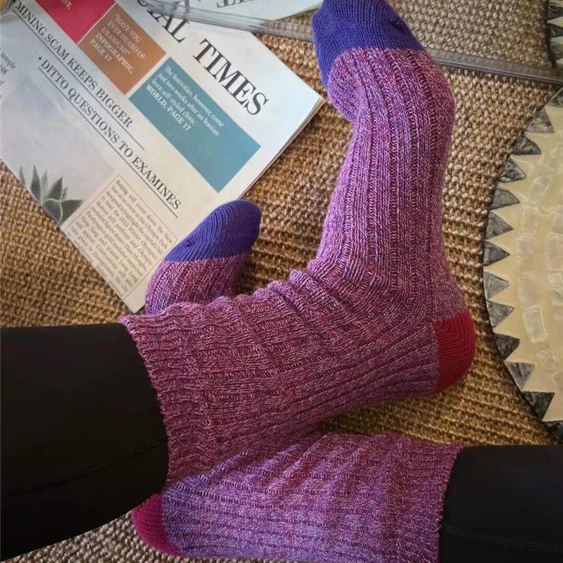 Thick Cotton Socks Men Women Boy Girl Winter Ankle Socks Warm Crew Sock Spell color  Middle Tube  Unisex Socks