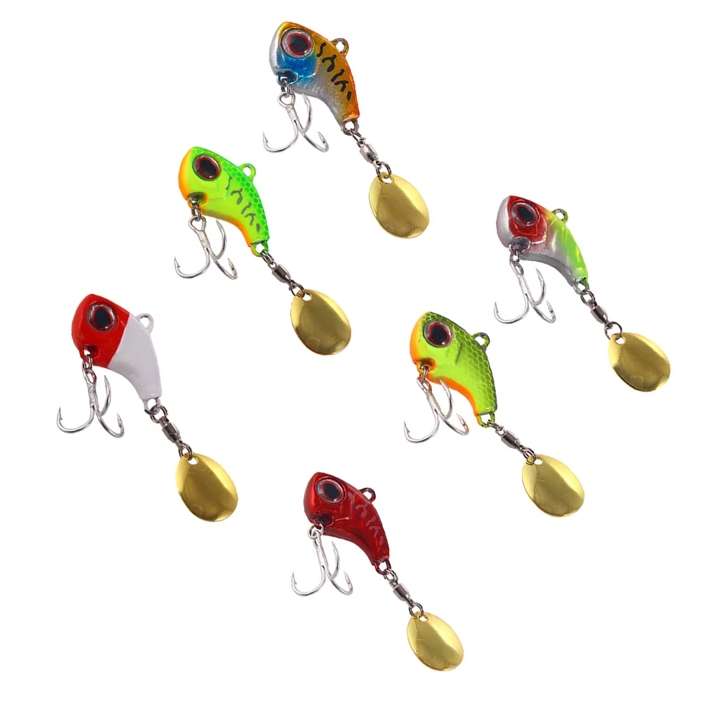 

6pcs 9g Metal Fresh Water Baits Whirl Small Cyclones Vibrate VIB Sequined Lure Baits for Fishing Use Accessories Lures