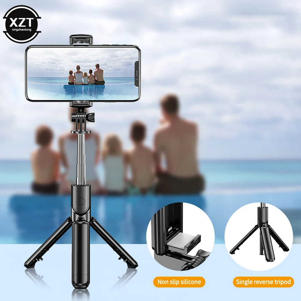 

2023 New 3 In 1 Wireless Selfie Tripod With Bluetooth Shutter Remote Control Portable Foldable Monopod For Smart Phone
