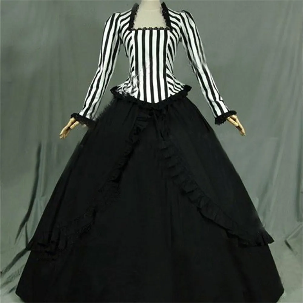 

Rosetic 2022 Stripes Fashion Party Custom Dress Women Victorian Gothic Retro Court Elegant Designer Elegant Fomal Dresses Floor