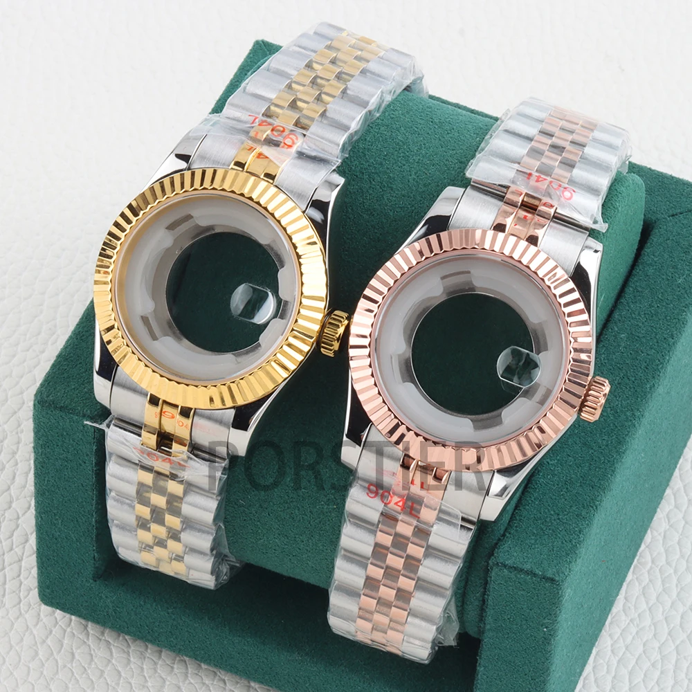 Фото Женские часы 33 мм NH05, водонепроницаемые до 100 м, для Seiko Datejust, механизм NH05 NH06, сапфировое стекло, браслет из нержавеющей стали. №1