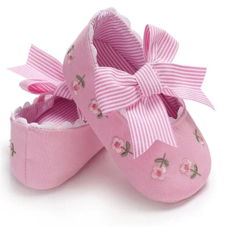 

Обувь для новорожденных, обувь для девочек, обувь для детской кроватки, принцесса, цветочный бант, детские ранние кроссовки для первых шагов, 0-18 месяцев