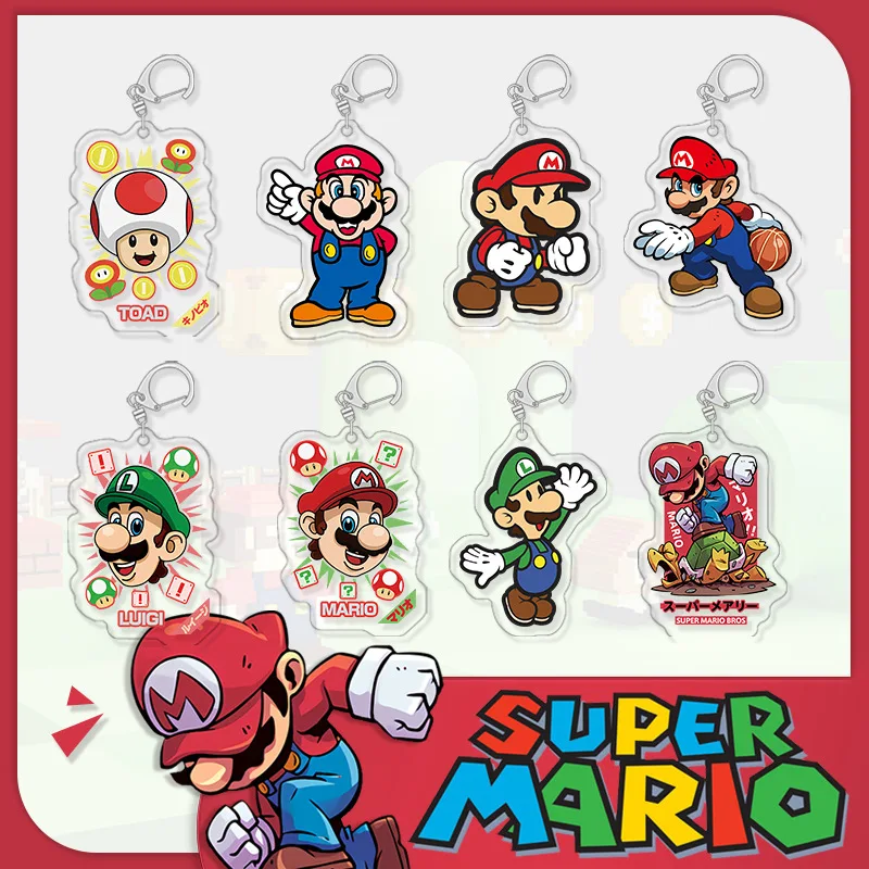 

Super Mario Bros Keychain High Quality PVC Cartoon Anime Bag Pendant Decoration Doll Keychain Kids Women Men Birthday X-mas Gift