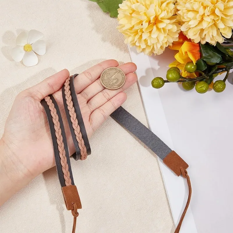 Шляпа в западном стиле с полями Fedora Hat из натуральной коричневой тканой кожи