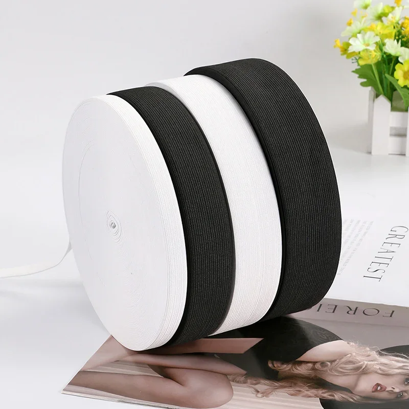 5 метров 15-60 мм белая/черная нейлоновая высокоэластичная катушка вязаные