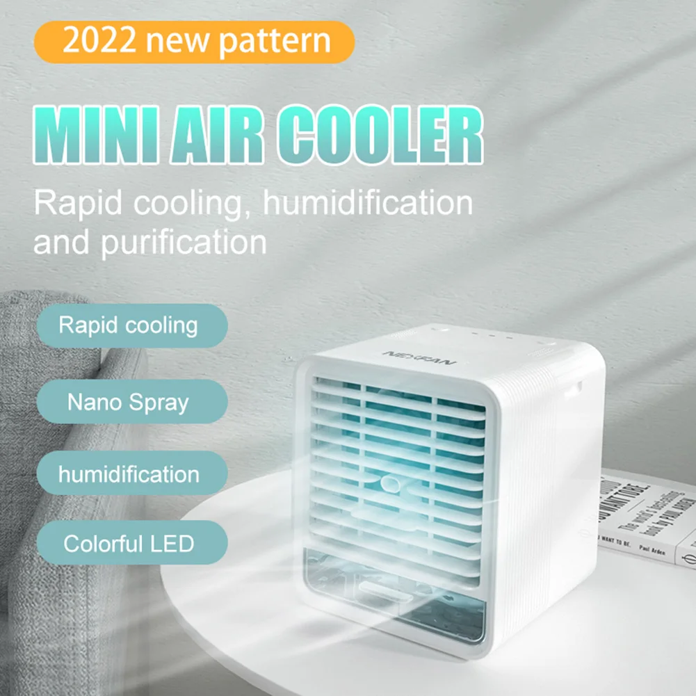 

Protable Air Conditioner USB Air Cooler Table Mini Cooling Fan Humidifier Adjustable Wind Speeds Humidification For Office Home