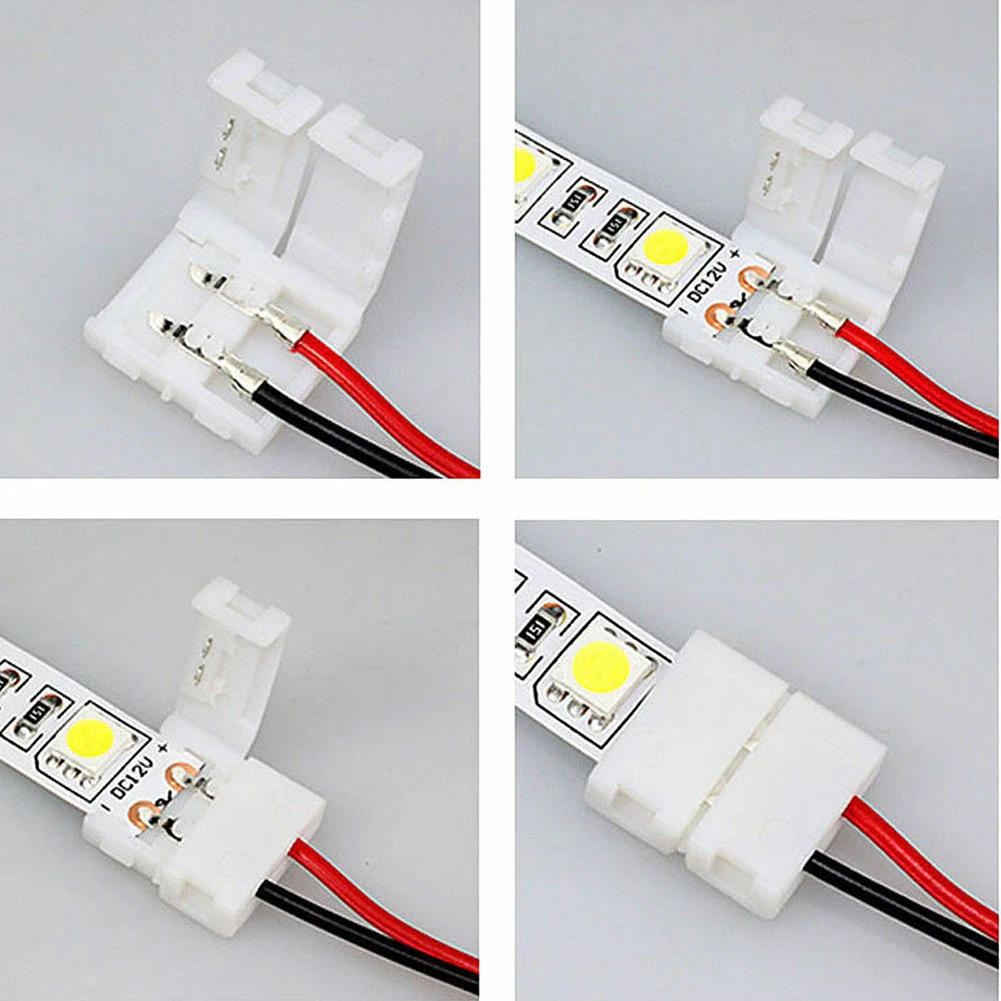 

Connector LED Strip Durable Lamps Light Bar Lighting PVC Adapter Board Bulbs 10mm Pcb 10pcs Replacement 2-pins