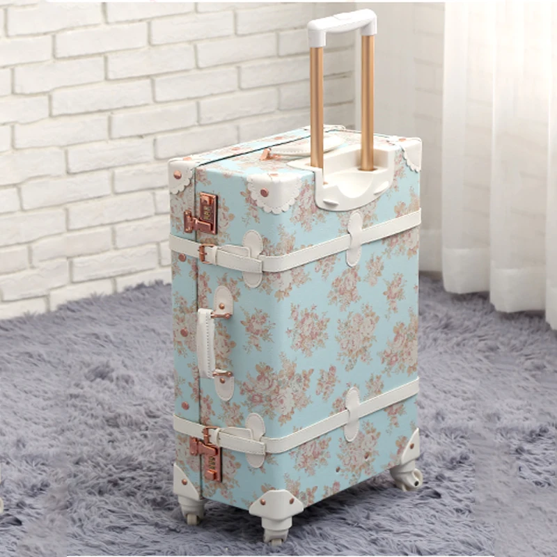 XQ 20 inch Carry-on Suitcase Women's leather travel luggageset  with handbag Female student lovely light trolley case