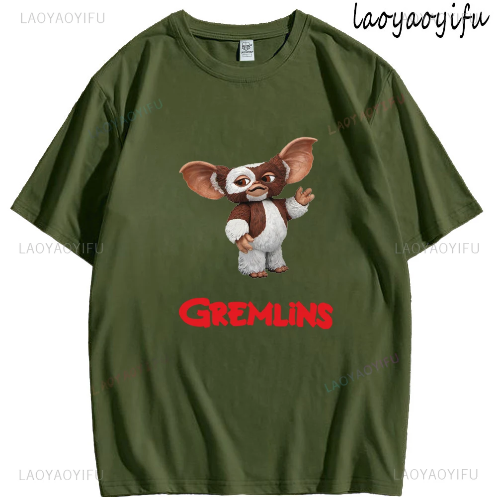 Шикарная футболка Kawaii с принтом Gremlin Gizmo повседневная хлопковая одежда мужская и