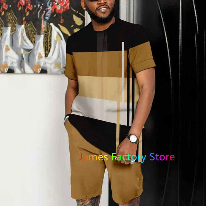 Men Clothing 2 Piece Outfit Suit Summer Tshirt Shorts Jogging Set Casual Oversized Tshirt Sportwear Men Tracksuit 2 Piece Set