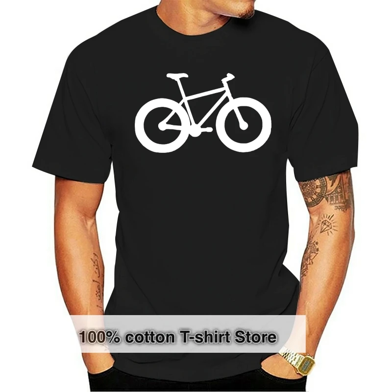 Cyclinger Fatbike Silhouette Men's Premium T-Shirt Brand Cotton Men Clothing Male Slim Fit T Shirt Casual Man Tees Mens Tops