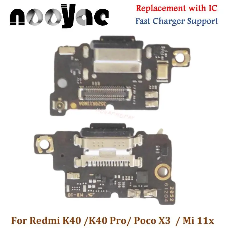 

Brand New For Xiaomi Redmi K40 Pro Poco F3 Mi 11X USB Dock Charging Port Fast Charger Plug Microphone Flex Cable Board With IC