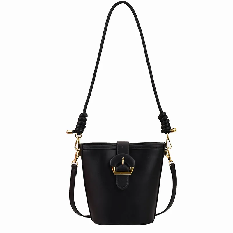 Jin Mantang Bucket Bags for Women 2022 Winter Tends Small Leather Crossbody Bag Female Solid Color Handbags and Purses