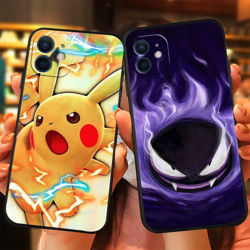 

Pikachu Pokemon Phone Case For IPhone 11 12 Pro MAX 7 Plus XS XR XS Max 13 Pro 7 8 6S Cute Cartoon color Hot Silicone Case Gift