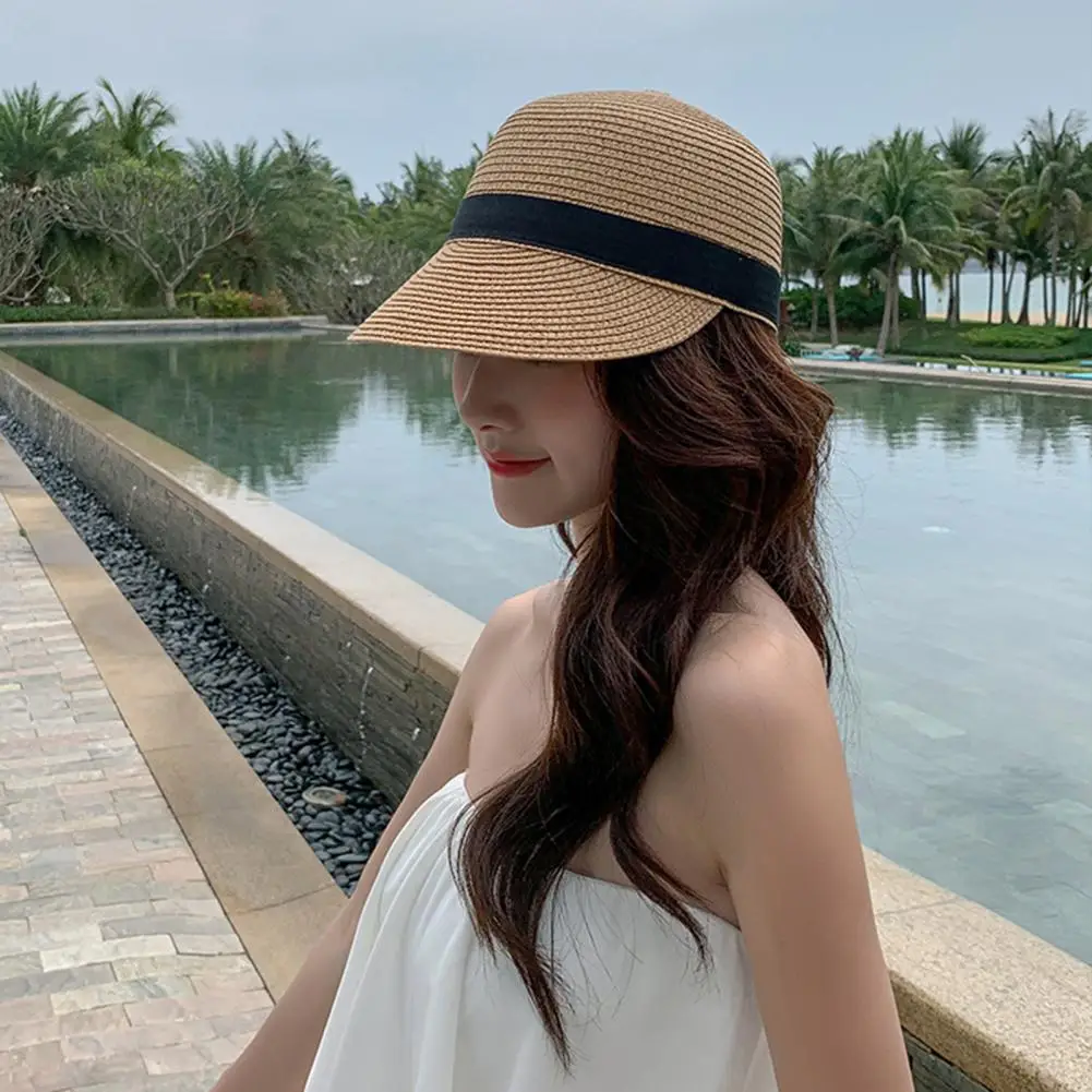 

Versatile Sun Visor Hat Adjustable Anti-shrink Sweat Absorbent Sun Hat Comfortable Lady Peaked Hat Outdoor Supply