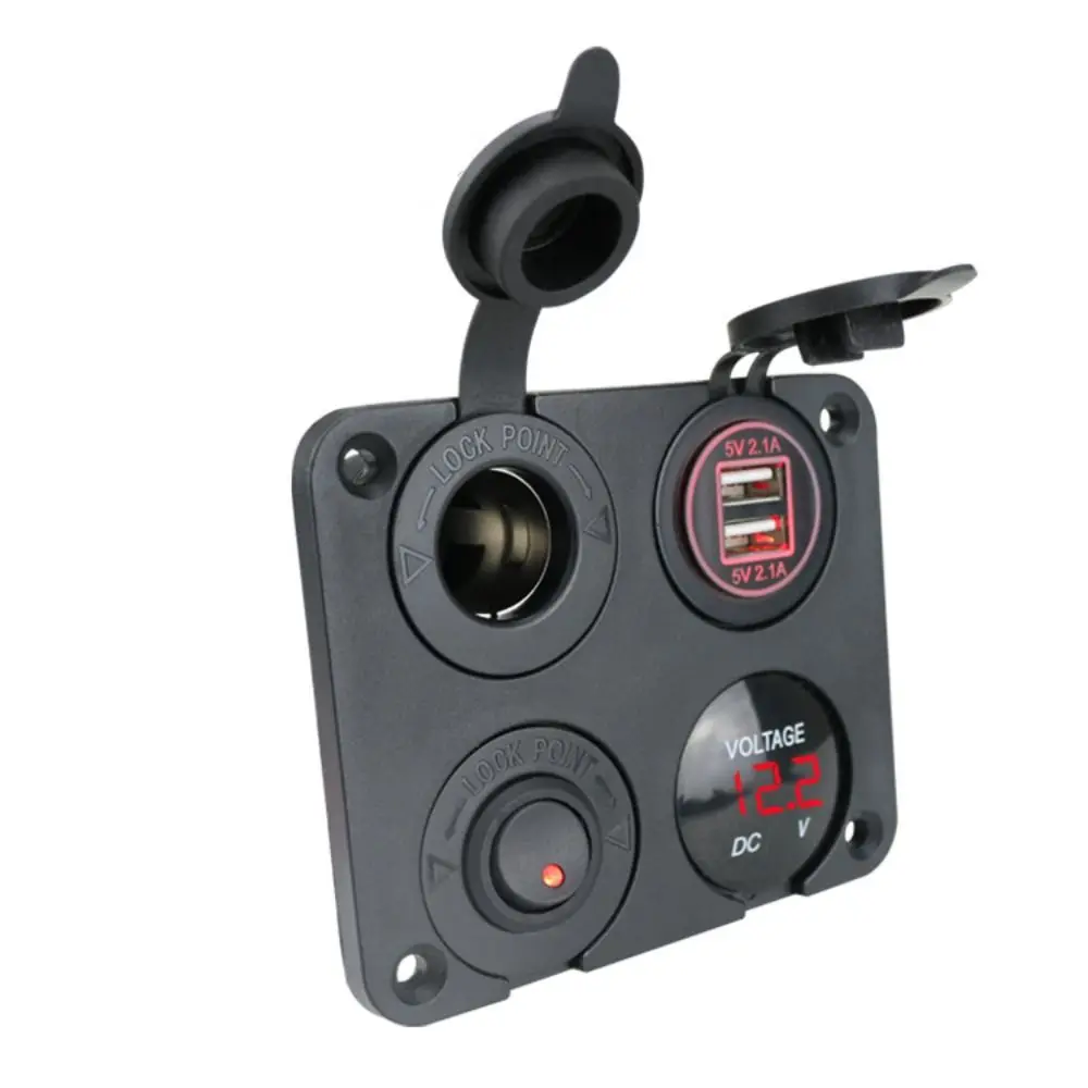 

12 В Автомобильная Панель розетка клавишный выключатель Цифровой вольтметр 4 в 1 зарядное устройство адаптер питания для грузовика | Для RV