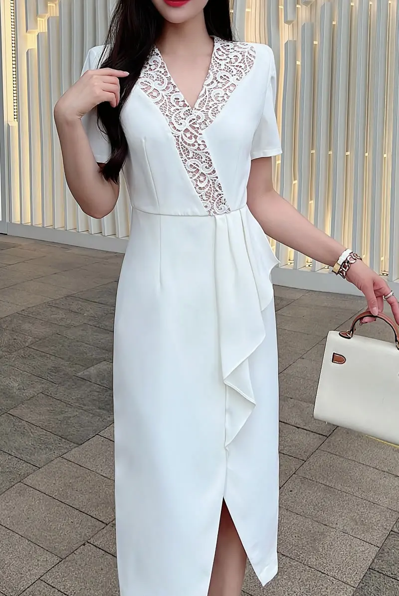 Кружевное лоскутное платье принцессы Кейт элегантные асимметричные платья с