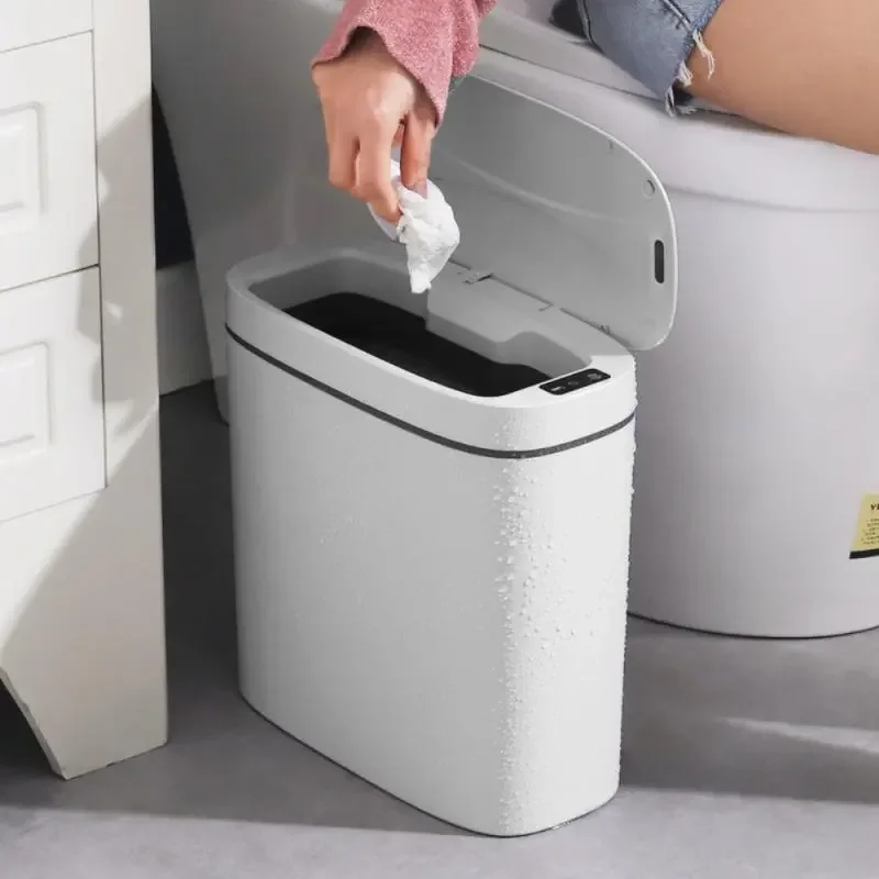 

Trash Sensor Touchless Automatic Toilet USB Charging Bathroom Waste Bin Waterproof Smart Garbage Dustbin Bins for Can Kitchen