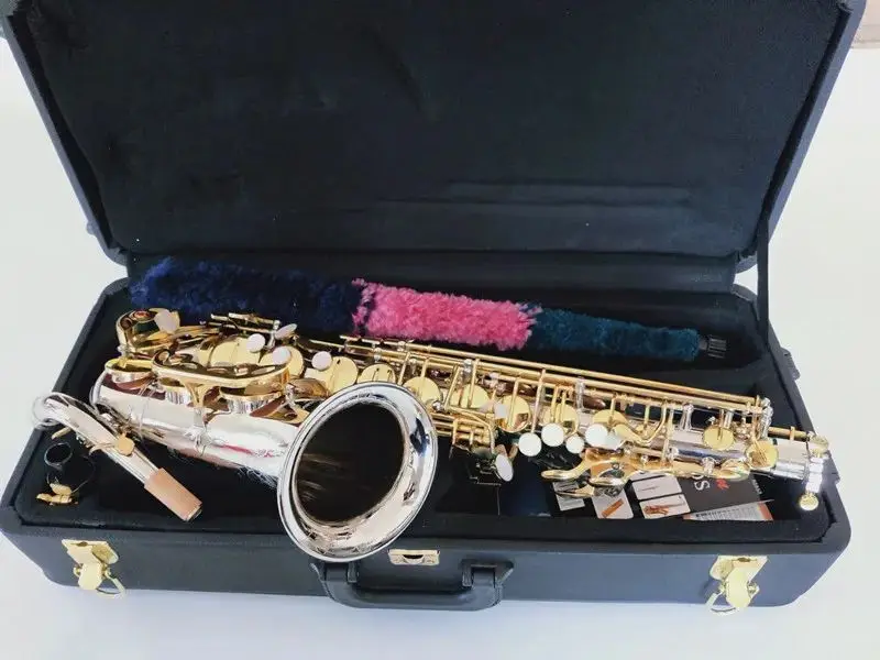 

KALUO LIN Custom Alto Saxophone E-Flat Musical Instrument Best Quality Saxophone Silver Plated with Case