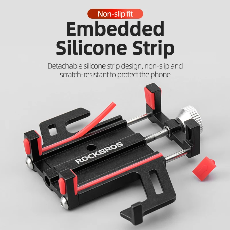 rockbros universal bike phone holder non slip motorcycle mobile phone support stand aluminum alloy mtb bicycle cellphone mount free global shipping