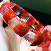 natural red rabbit rutilated quartz bracelet 17 6x12 2x7 5mm clear rectangle beads crystal rutilated jewelry aaaaaa