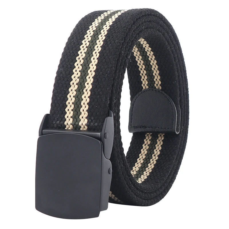 Hot Selling Unisex Weave Canvas Belt Quality Alloy Automatic Buckle Men Belt Outdoor Tactics Men & Women Casual Belt 110-170 CM
