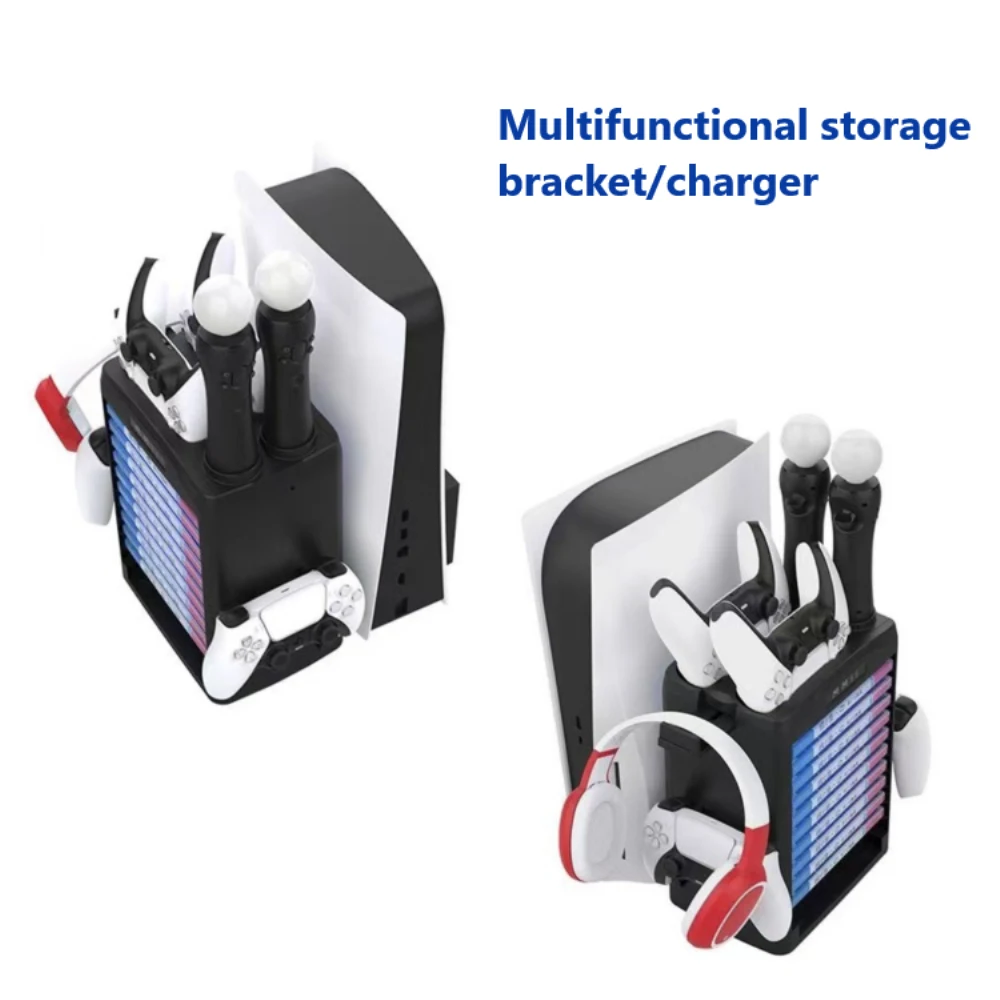 

Game Controller Cooling Base Portable Charging Indicator Type-c Charging Heat Dissipation 4 In 1 Game Disc Holder Capaciousness