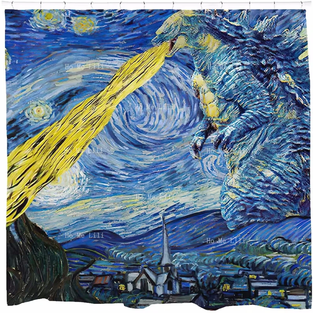 

Shower Curtain, Van Gogh Art, Starry Sky, Traditional Japanese Art