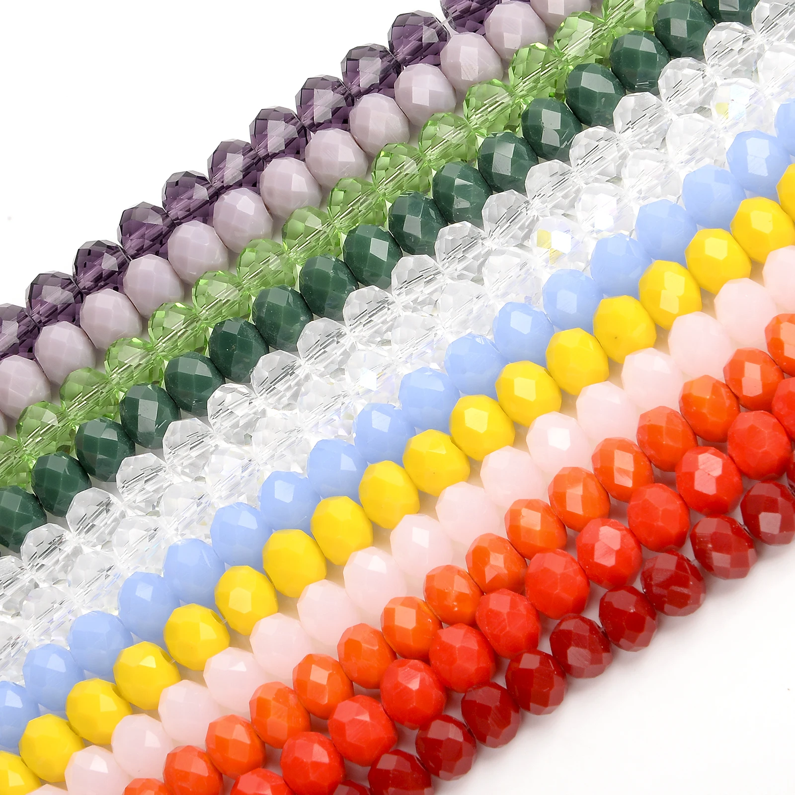68 шт. 8X6 мм граненые хрустальные стеклянные бусины Радуга свободная