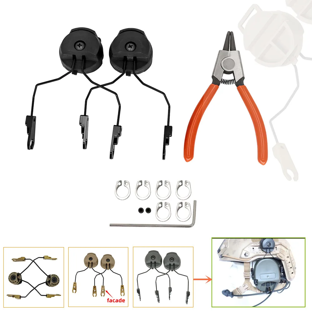 

Tactical Helmet ARC Rail Adapter Headset Accessory for MSA SORDIN Tactical Headset Airsoft Hunting Shooting Earmuffs