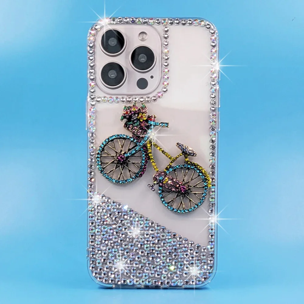 Чехол со стразами Sunjolly для iPhone 16 15 Pro Max 14 13 12 11 Xr Xs MAX 8 7 Plus