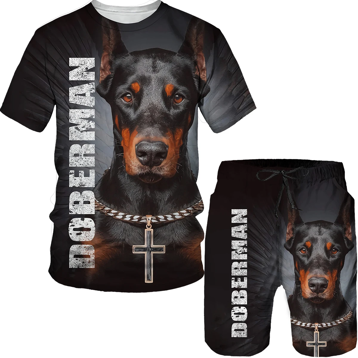 Rottweiler Dog 3d Printed T Shirt/T-shirt Shorts Set Male Summer Sportwear Casual Men's Tracksuit Fashion Men's Clothing Suit