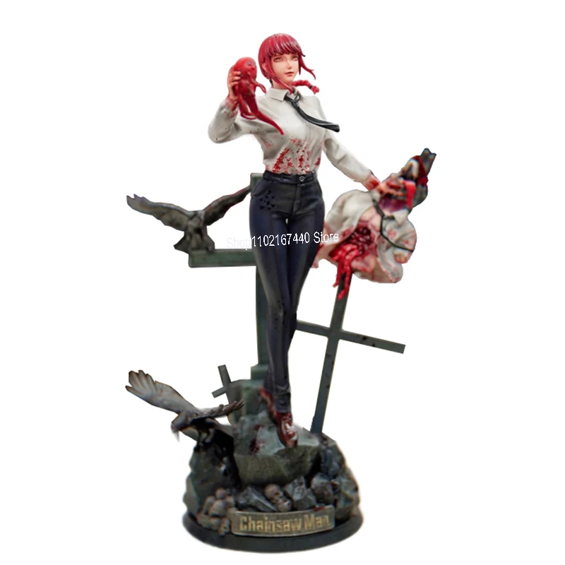 

43cm Anime Chainsaw Man Figure Gk Makima Action Figures Beauty Girl PVC Binary Statue Colletion Model Doll Toys Birthday Gifts