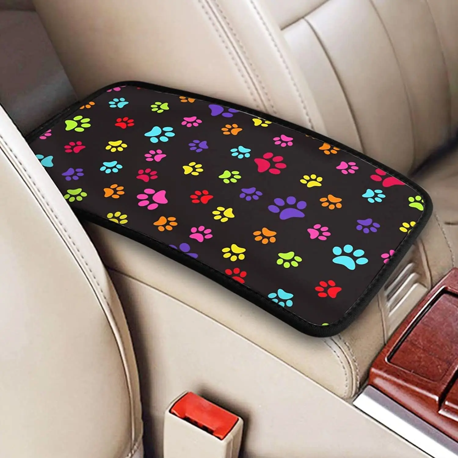 

Dog Paw Center Console Armrest Cover Pad for Ladies Universal Car Armrest Seat Box Pad