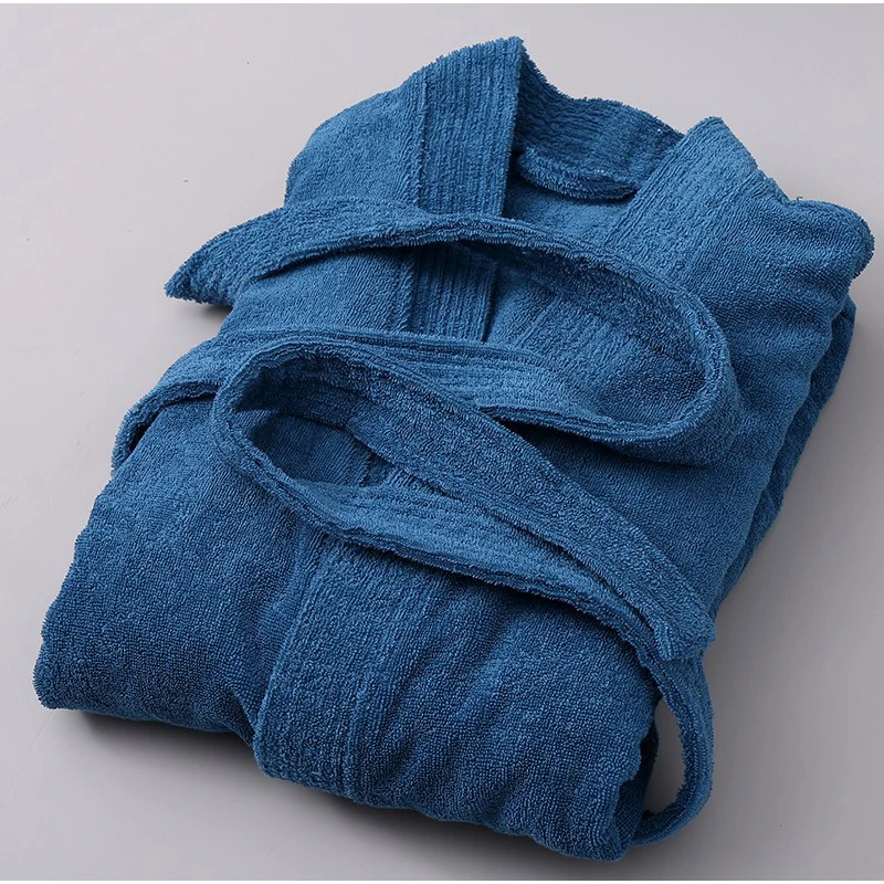 Terry Women's Bathrobe Autumn Winter V Neck Solid Cotton Ladies Kimono With Sashes Long Sleeve Dressing Gown For Couple