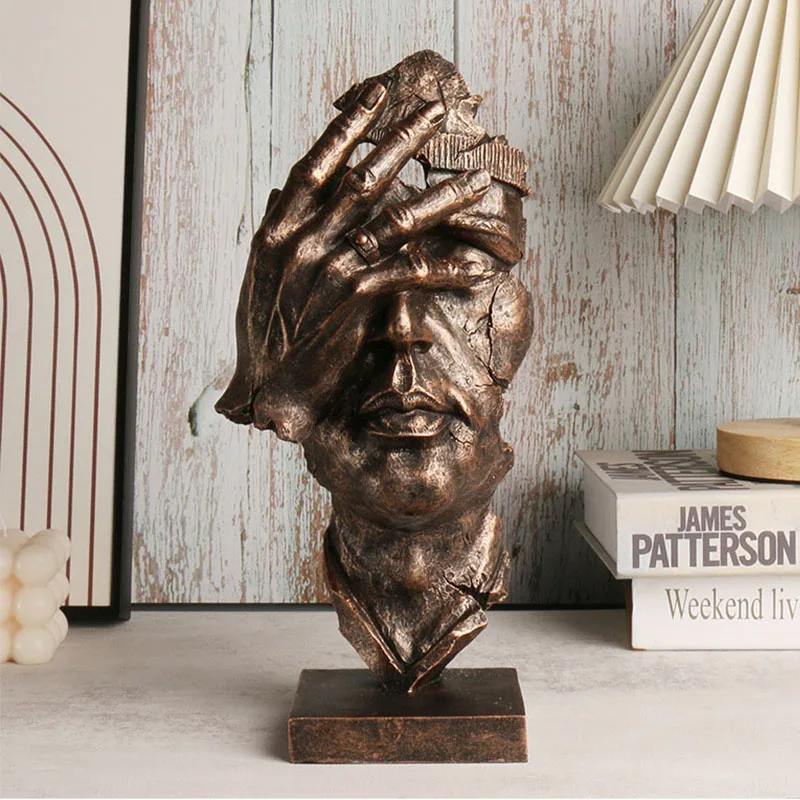 

Маска-Статуэтка NORTHEUINS из смолы, статуэтка с абстрактным изображением человеческого лица без надписей, художественное ремесло, аксессуары для украшения рабочего стола для дома и офиса