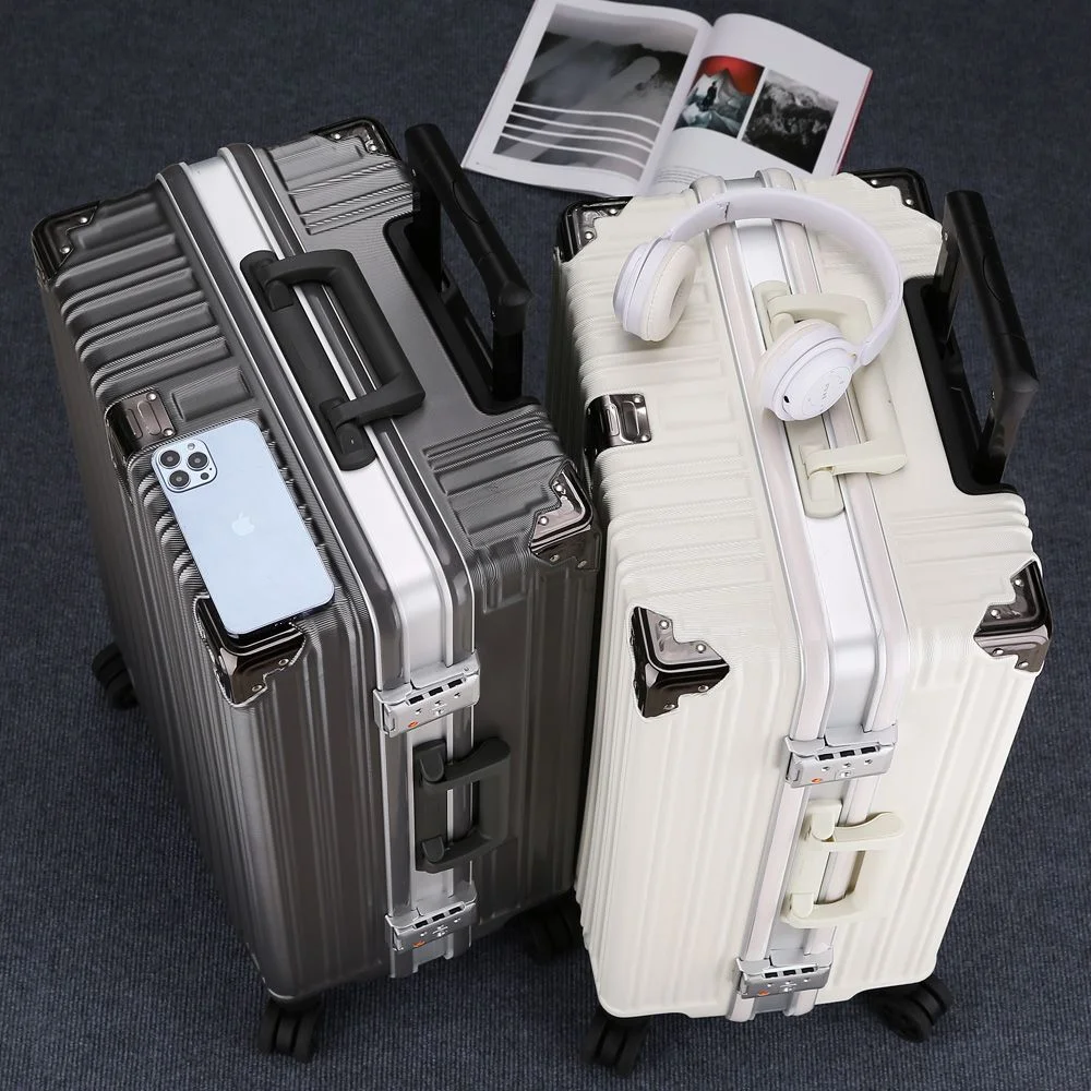 Luggage Fixed belt Aluminum-magnesium Boarding Rolling Luggage Perfect for Brand Travel Suitcase