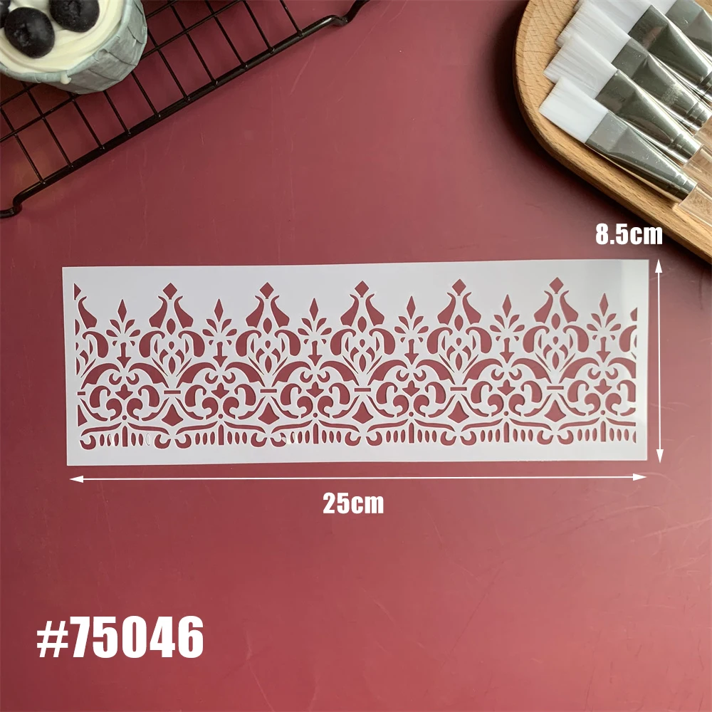 Пластиковый трафарет для торта белый 25*8,5 см