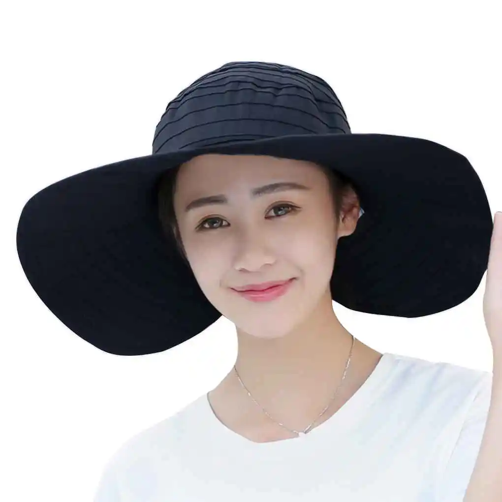 

Шляпа с широкими полями для девушек, однотонная Панама с откидной крышкой, с защитой от солнца, для путешествий, кемпинга, пляжа, рыбалки, лет...