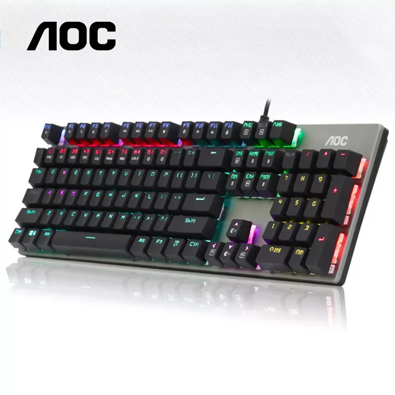 

Ture Mechanical Wired Keyboard PC Gamer Gaming Kit Black Brown Black Blue Switch Keycaps Rainbow RGB Backlight Computer Keyboard