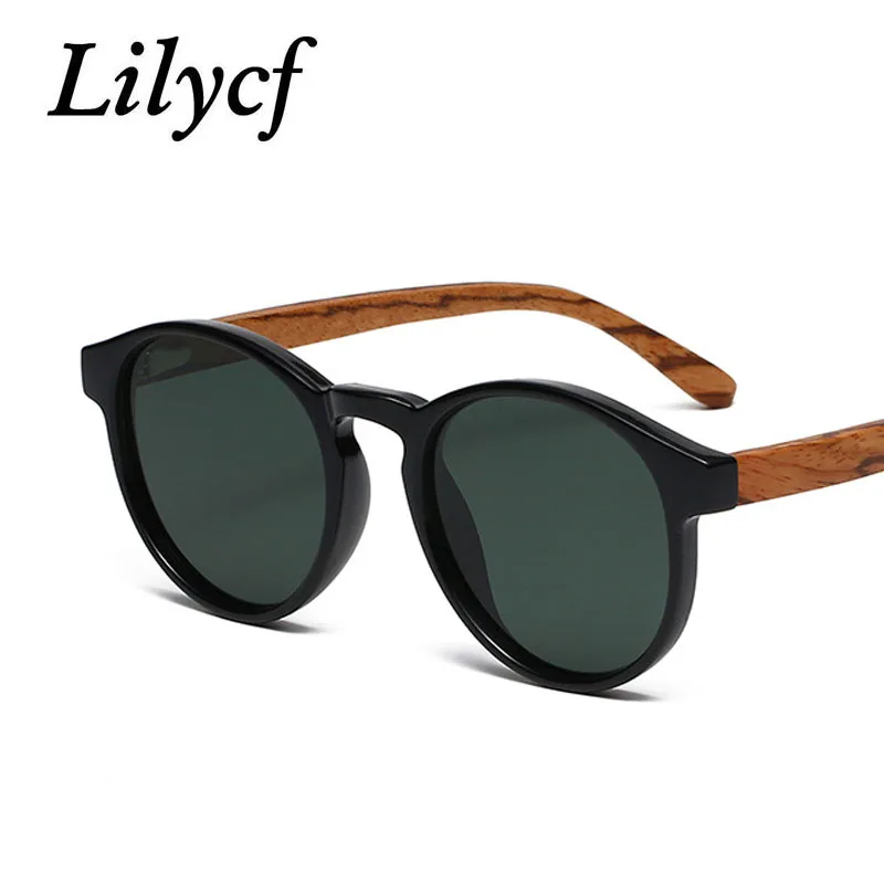 

Женские солнцезащитные очки с бамбуковыми дужками UV400, поляризационные солнцезащитные очки в круглой оправе, в стиле ретро, для вождения, с ...