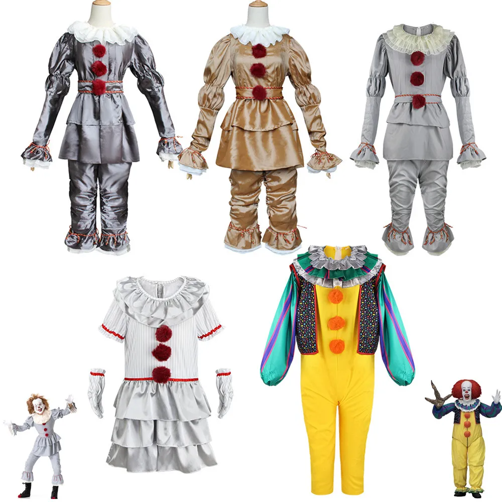 

Terror Movie Stephen King's It Pennywise Clown Cosplay Costume Acrobatics Uniform Jumpsuits Man Woman Halloween Christmas Suit
