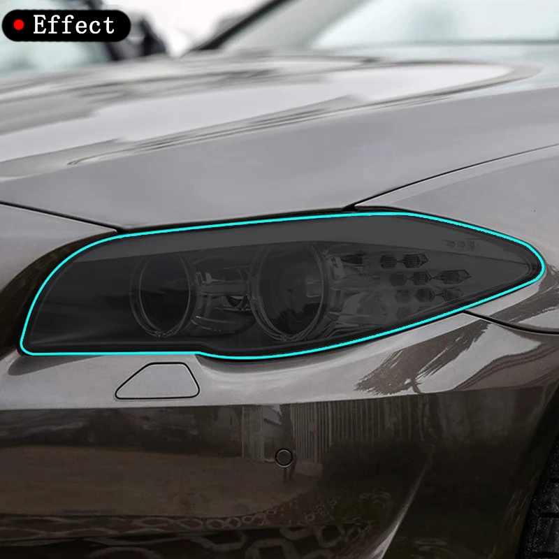 

2 шт. Защитная пленка для автомобильных фар, Прозрачная черная наклейка из ТПУ для фар BMW 5 серии GT F07 F10 F11 G30 G31, аксессуары