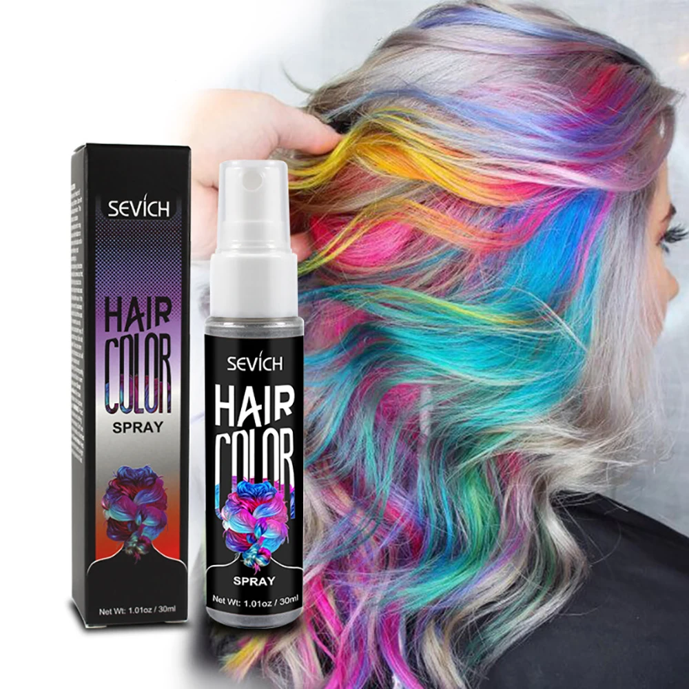 Quick Temporary Dye Hair Coloring Glitter Color Setting Spray Purple Red Blue Instant Hair Color Products