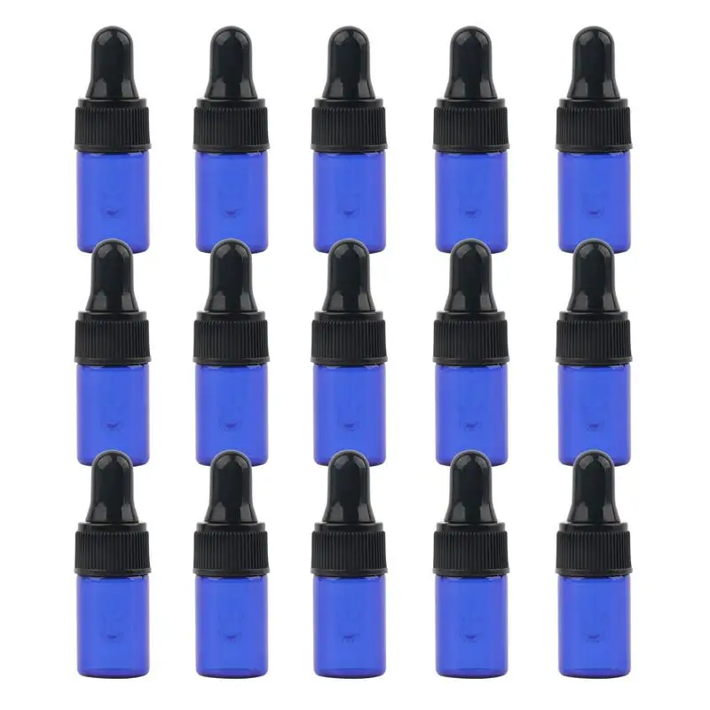 

15 Pcs Refillable Essential Oil Bottles Glass Bottles Refillable Container With Eye Dropper Leak Proof Travel Bottles For