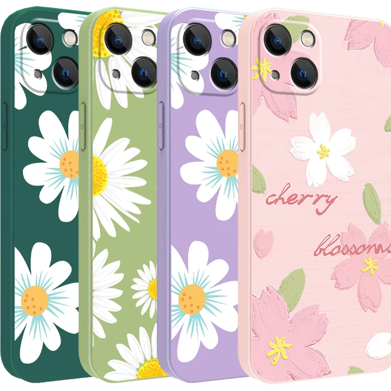Милые чехлы для телефонов с цветами iPhone 11 12 Pro MAX 6 6S 7 8 Plus X XS XR 13 Mini SE 2020 цветной